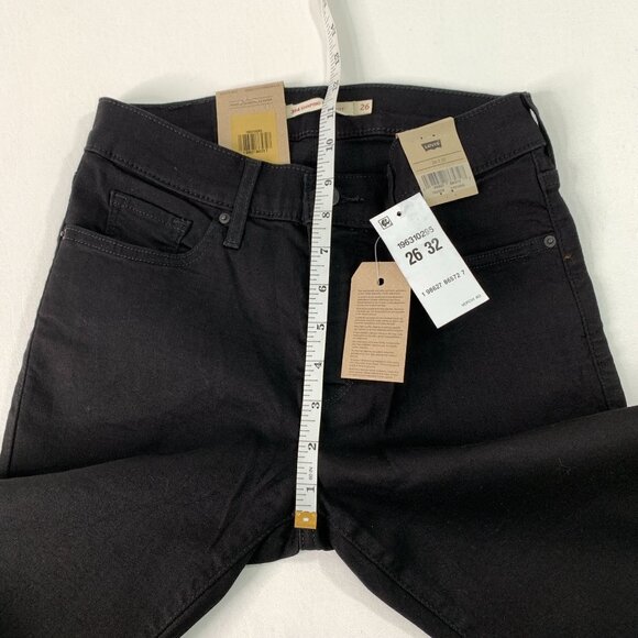 Levi's Women's 2 Jeans 314 Shaping Straight Black Stellar Stretch Jeans W26 L32 - Picture 7 of 8